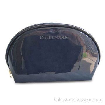 Vinly Cosmetic Bags in Half Moon Shape, with Emboss Logo, Available in Various Colors and Sizes